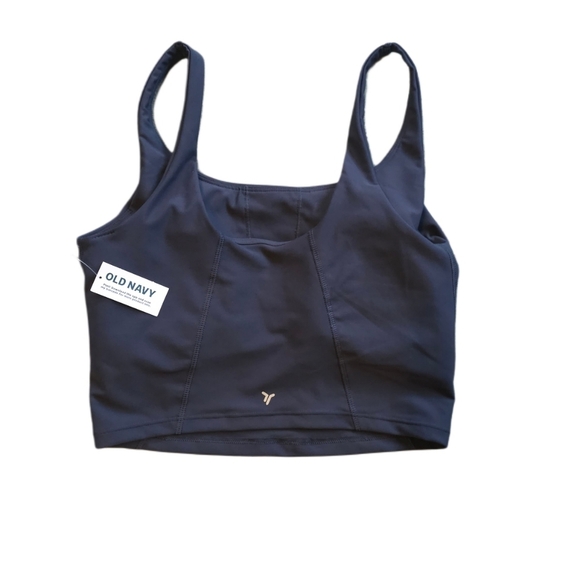 NWT Old Navy Powersoft Charcoal Grey Activewear Crop Tank Size Medium - Picture 2 of 2